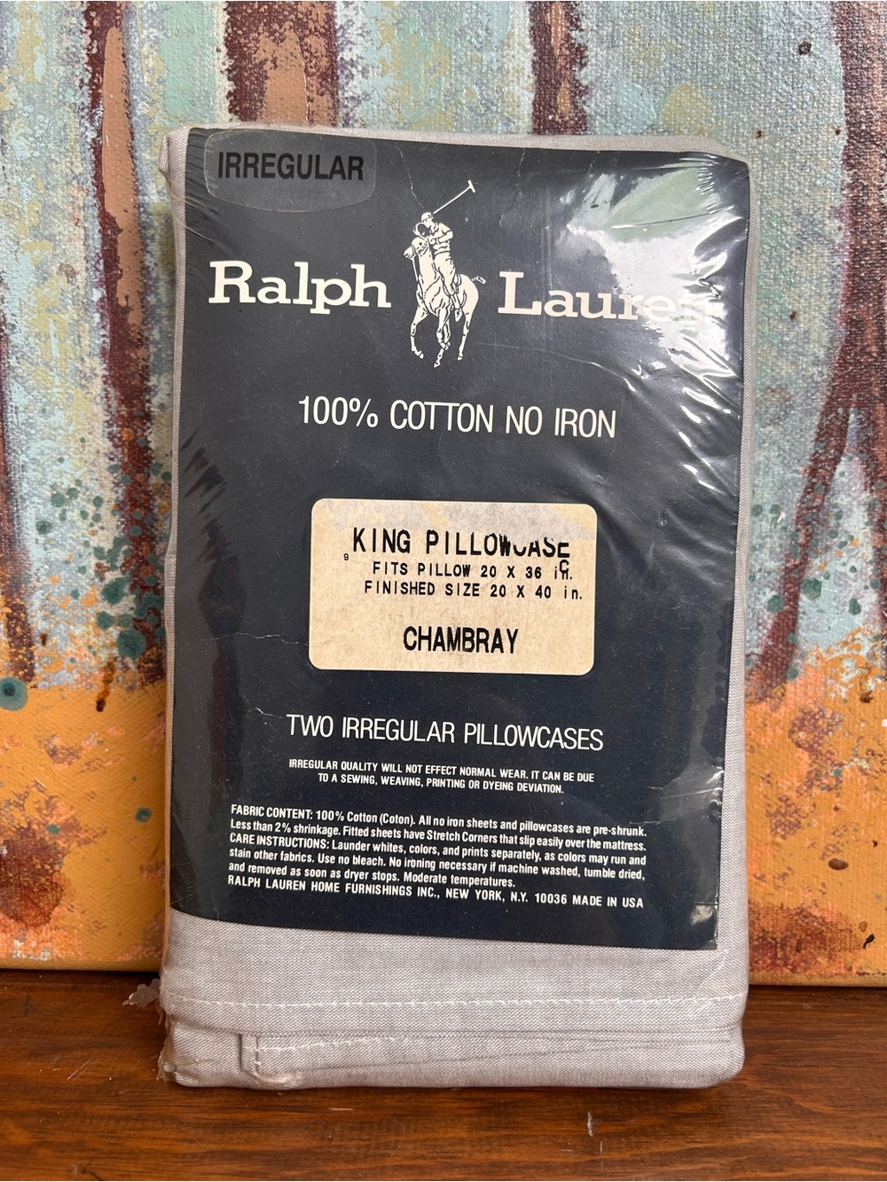 Vintage Ralph Lauren 2 Irregular King Chambray pillowcases